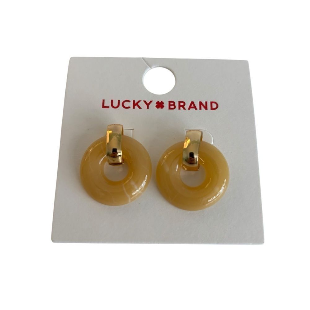 Marbled Stone Hoop Earrings in great Neutral Tone.
